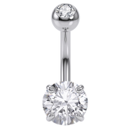 Steel Navel Piercing - Zircons