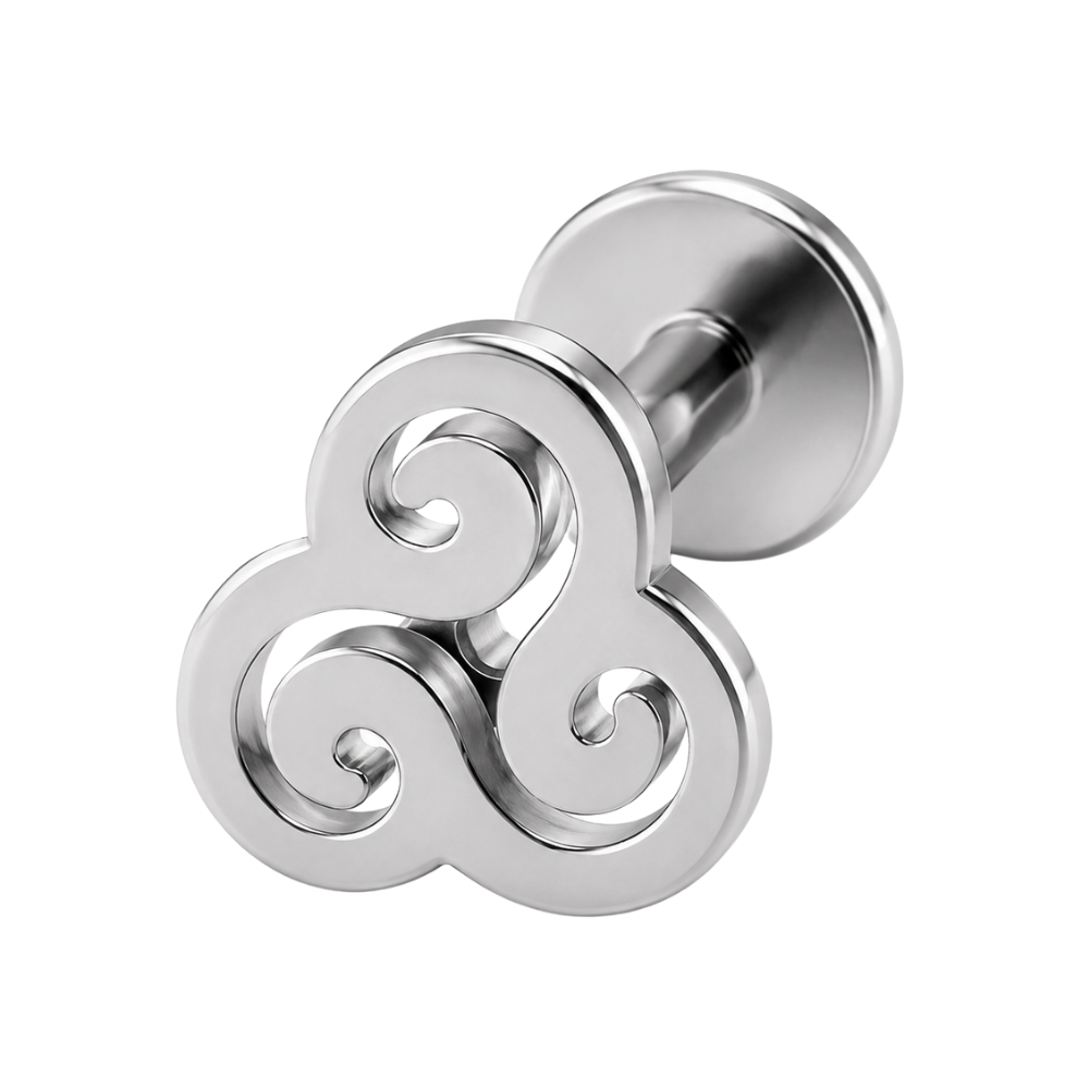 Stalowy Labret Ozdobny Fale
