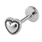 Stalowy Labret Ozdobny Serce Retro