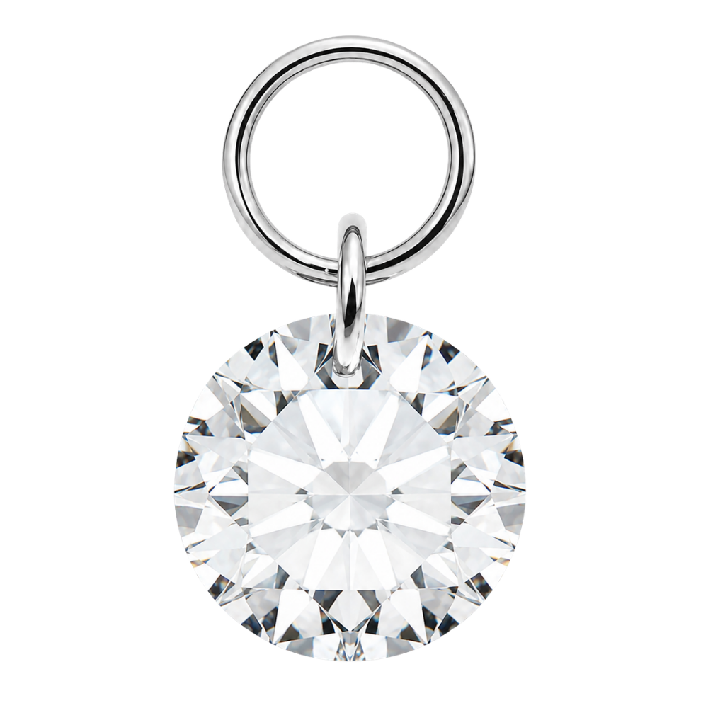 Titanium Charm Piercing Round Pendant Silver