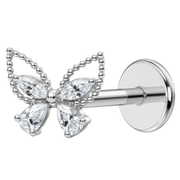 Titanium Labret dekorativní zirkonový motýl s kuličkami
