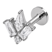 Tytanowy Labret Ozdobny Geometryczne Cyrkonie 