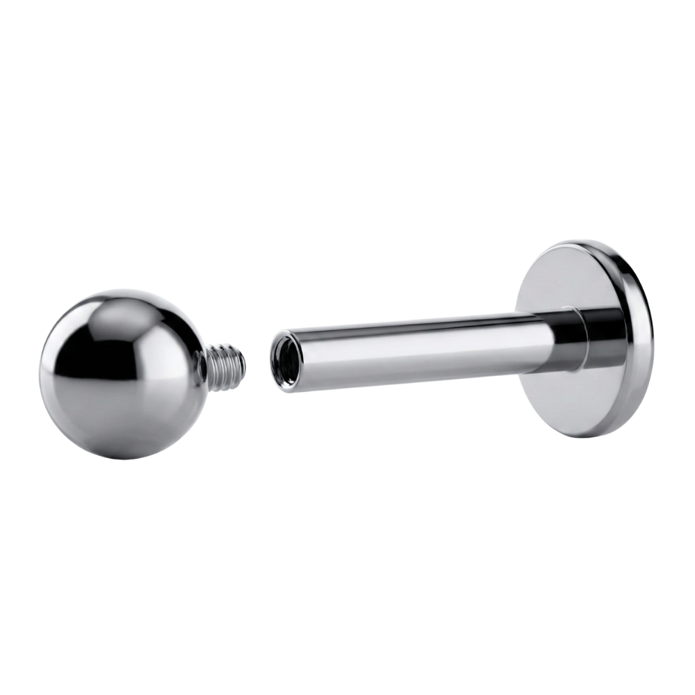 Titanový labret s kuličkou s vnitřním závitem