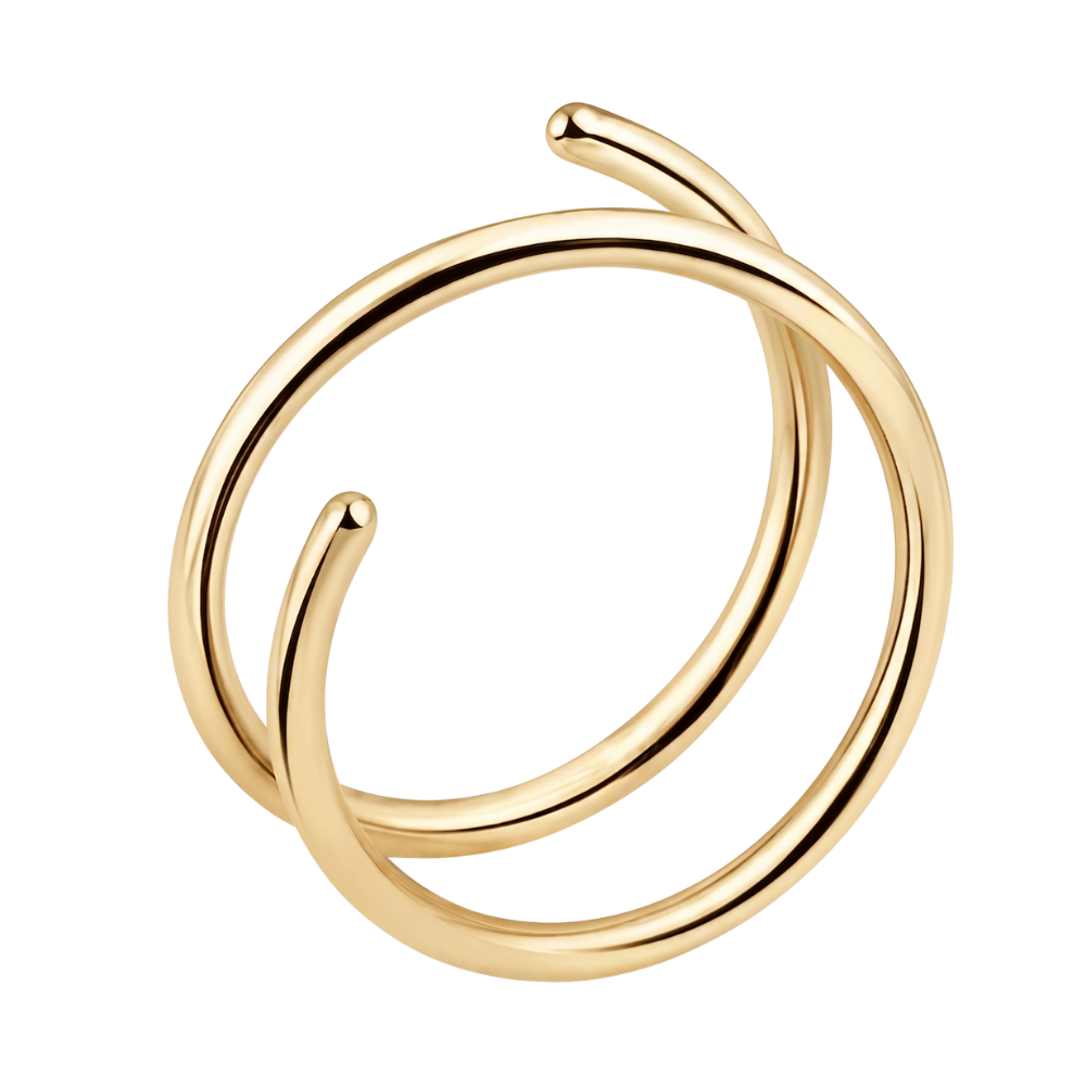 Tytanowy Ring Do Nosa podwojna Spirala Zloty