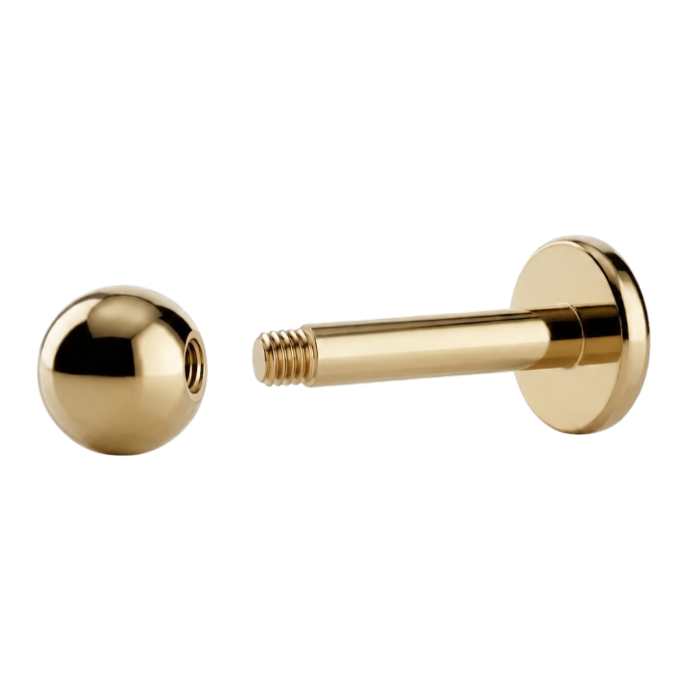 Zlatá Titanová Kulička Labret S Vnějším Závitem