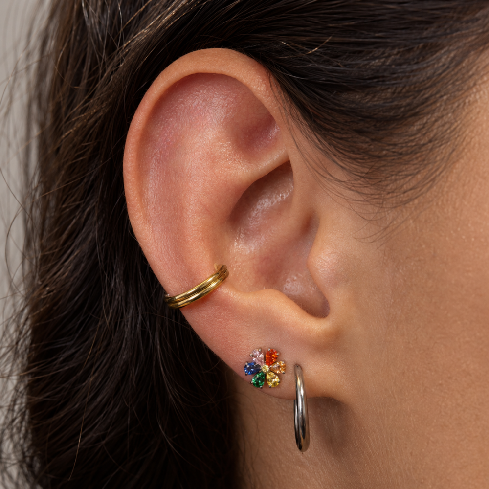 barevný model labret piercing planety