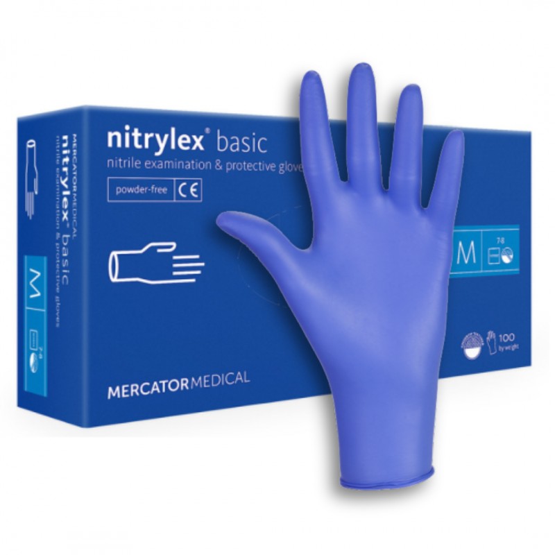 Rękawice Nitrylowe Bezpudrowe - Mercator Nitrylex Basic