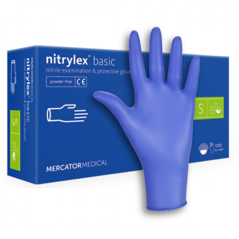Rękawice Nitrylowe Bezpudrowe - Mercator Nitrylex Basic