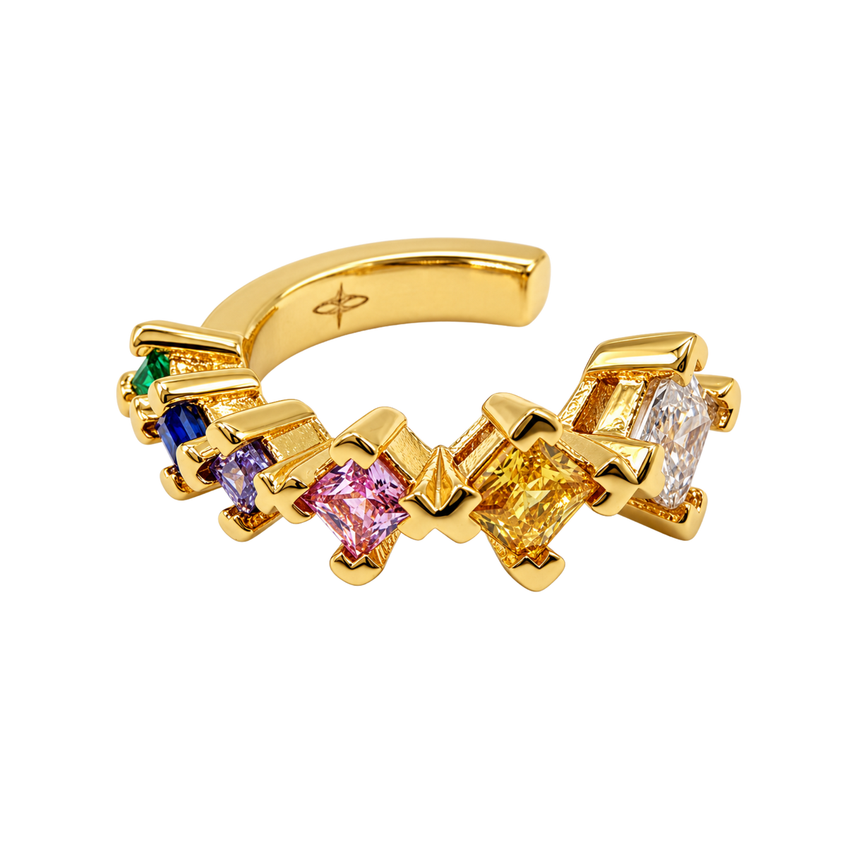 Nausznica z Kolorowymi Cyrkoniami - Ear Cuff