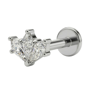 titanový labret s řadou zirkonů