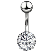 Titanový piercing do pupíku - kubické zirkonie